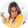 businesswoman analysing document P8WSNMC 1